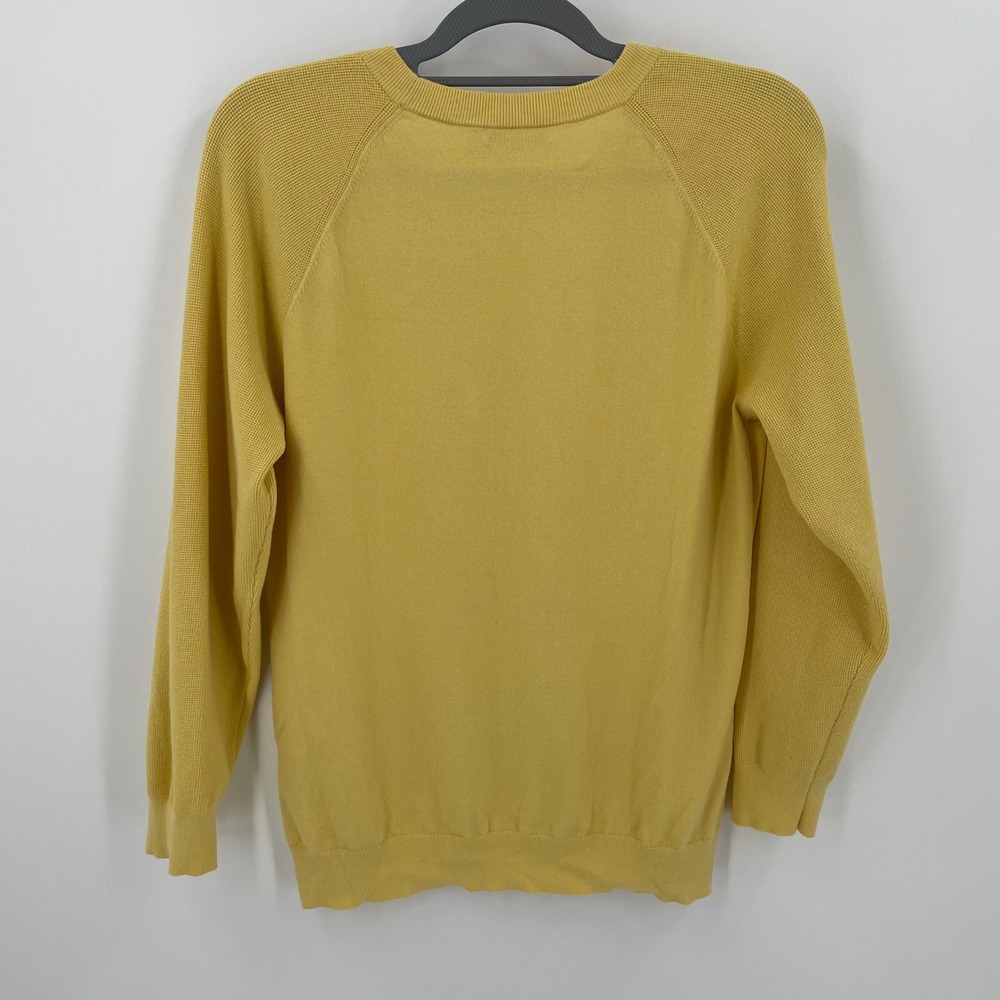 Peter Millar Womens L Yellow Mixed Knit Raglan Crewneck Golf Pullover Sweater - Picture 3 of 8